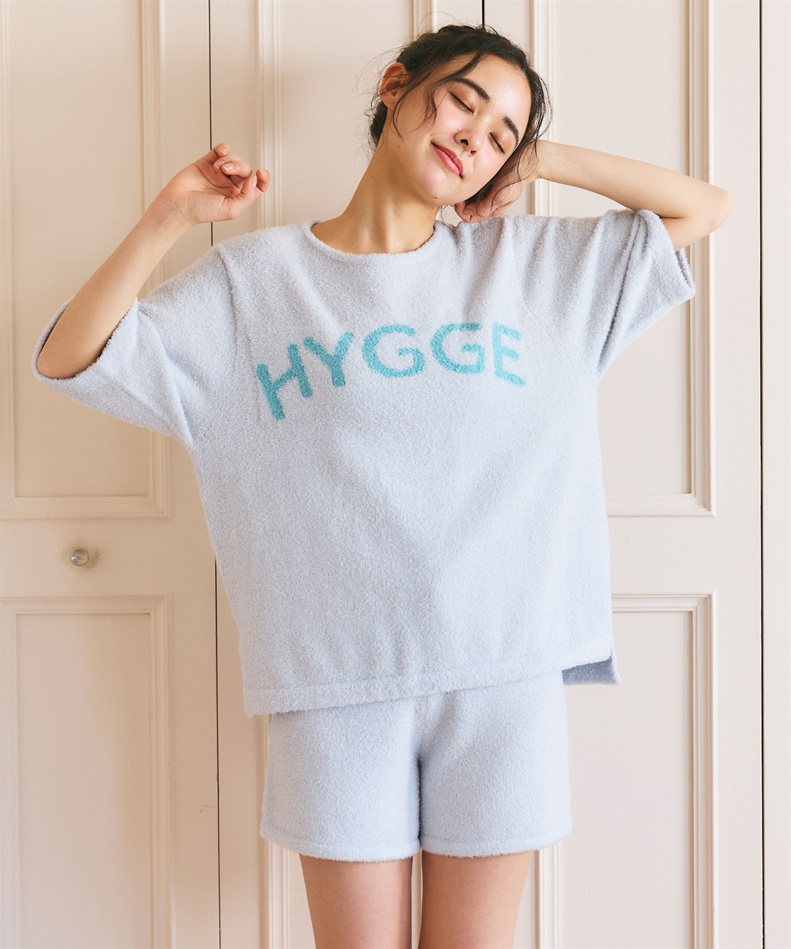 LAFUKU 【LAFUKU/ラフク】マシュマロタッチロゴジャガード半袖プルオーバー&ショートパンツSET（ルームウェア/パジャマ）_sub_19