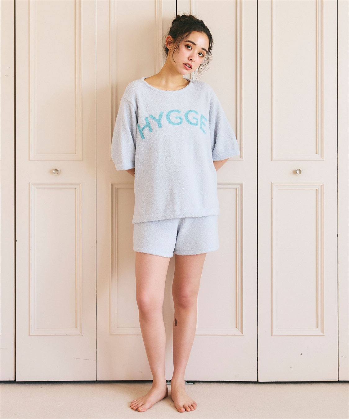 LAFUKU 【LAFUKU/ラフク】マシュマロタッチロゴジャガード半袖プルオーバー&ショートパンツSET（ルームウェア/パジャマ）_sub_23