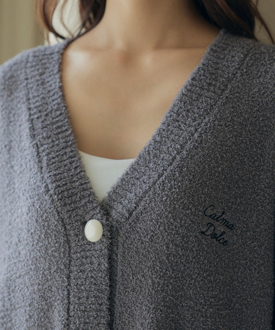 LAFUKU 【LAFUKU/ラフク】シルクブレンドマシュマロタッチロゴ刺繍Vネックカーディガン（上下別売り）_sub_27