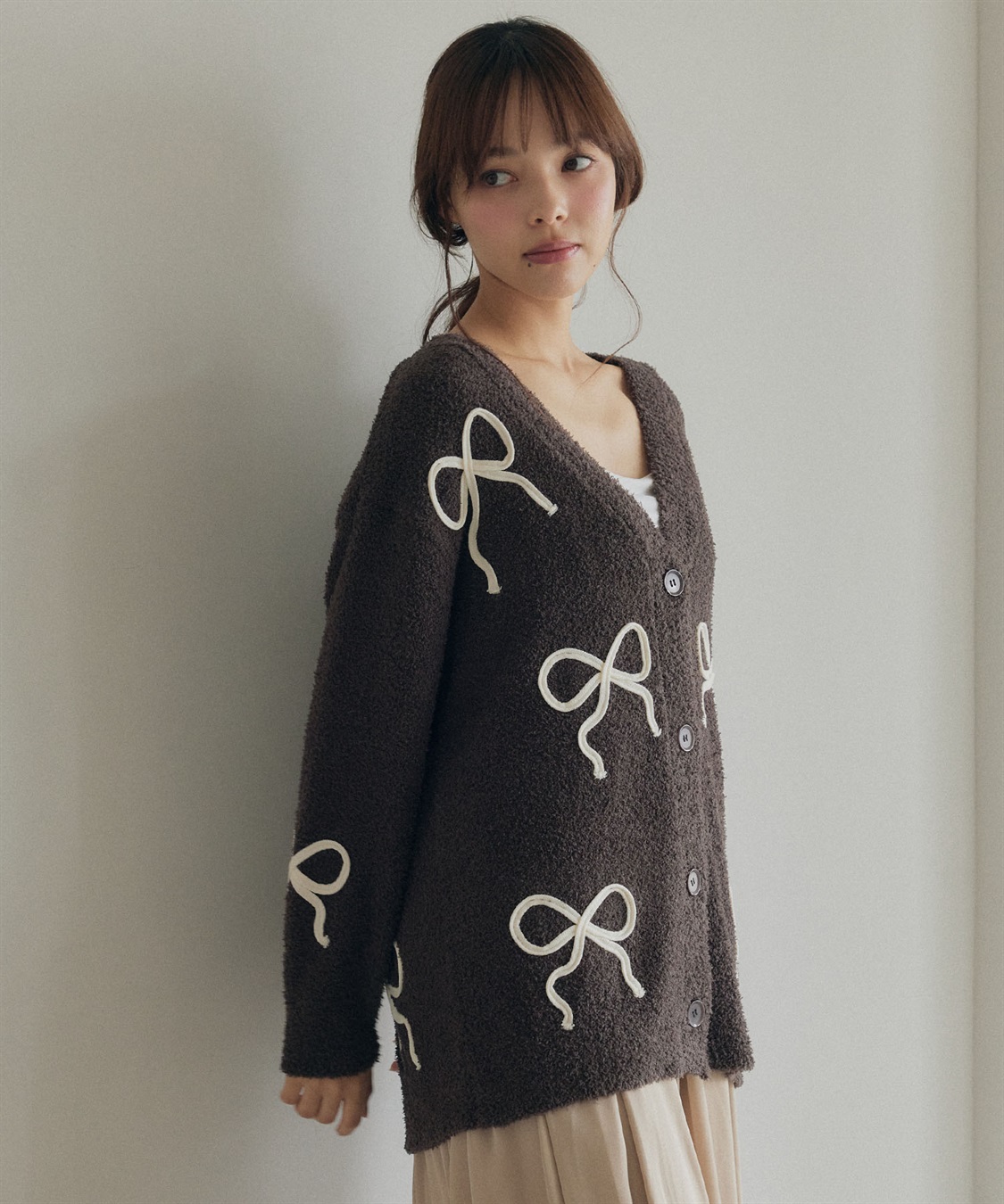 LAFUKU 【LAFUKU/ラフク】ましゅまろニットリボン柄コード刺繍ルームウェアカーディガン（上下別売り）_sub_14
