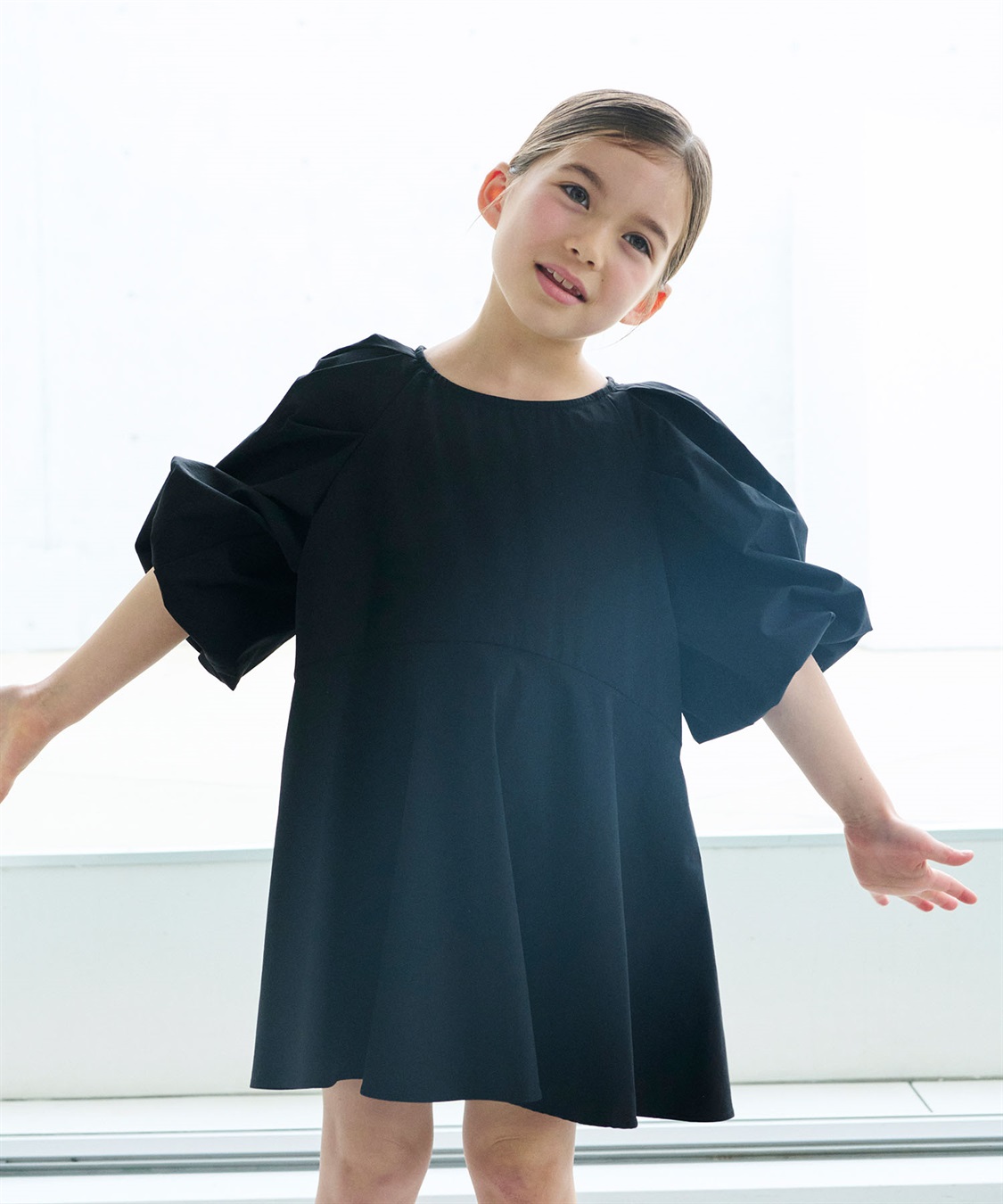 【新品タグ付き】LIten Shirring ブラウスブラックラッシュガード KIDS】ラッシュガードワンピース N.O.R.C｜クロスプラス公式通販サイト