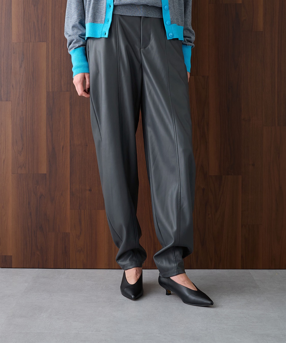 N.O.R.C フェイクレザーバレルパンツ_sub_1