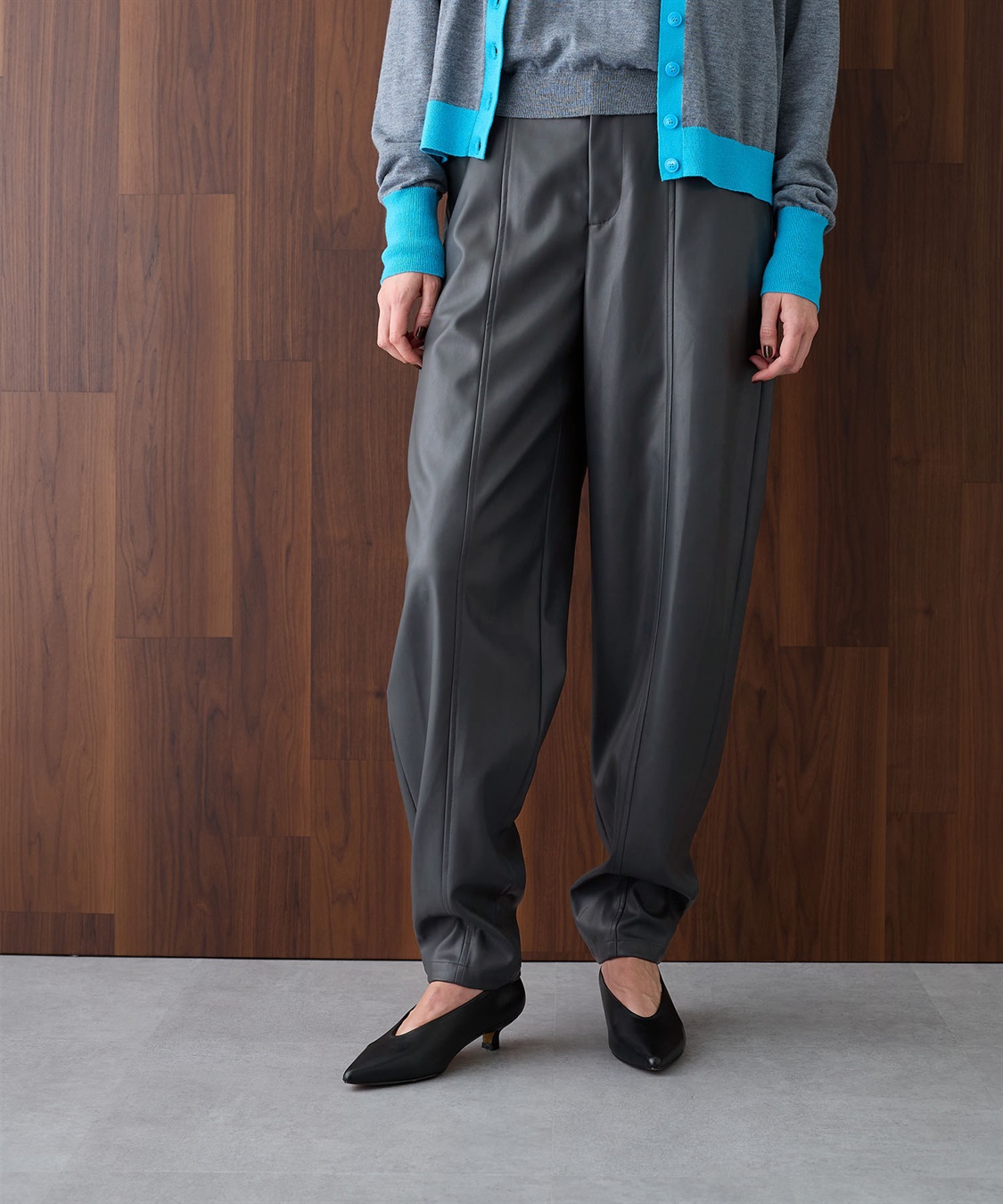 N.O.R.C フェイクレザーバレルパンツ_sub_4