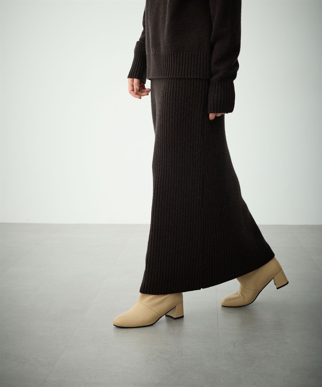 N.O.R.C ウールカシミヤリブニットスカート_sub_3