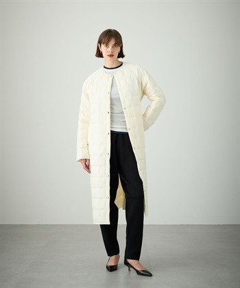 N.O.R.C ノーク×TAION キルティングロングダウンコート 黒 2 FREAK'S STORE（フリークスストア） ダウンコート ダウンジャケット