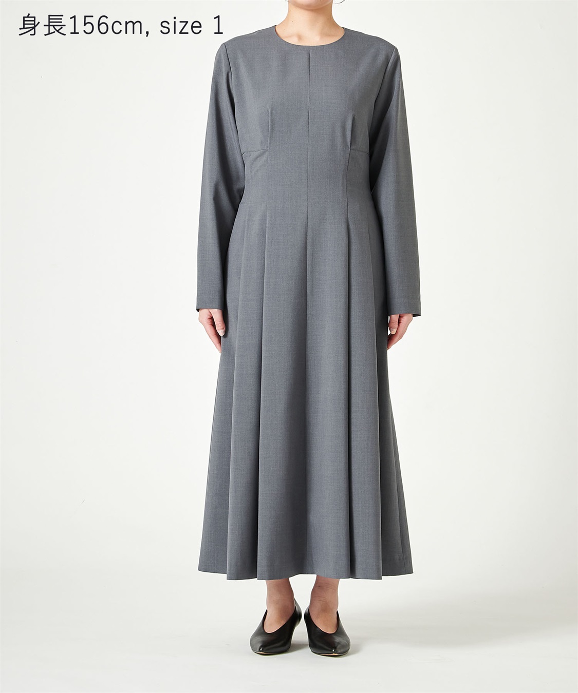 ウォシャブルタックフレアワンピース【CLEAN MOTION】 N.O.R.C｜クロス