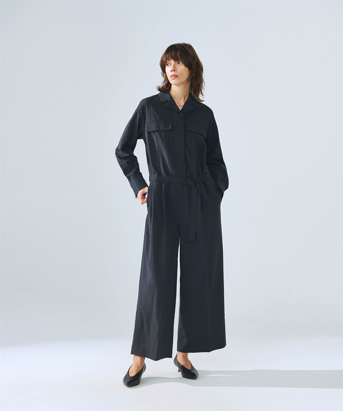 ウォシャブルテーラードカラーオールインワン【CLEAN MOTION