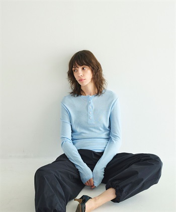 N.O.R.C TENCEL WOOL ヘンリーネックトップス_subthumb_1