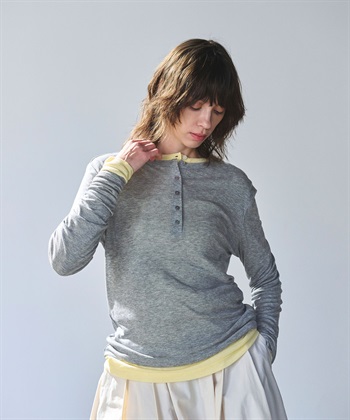 N.O.R.C TENCEL WOOL ヘンリーネックトップス_subthumb_2
