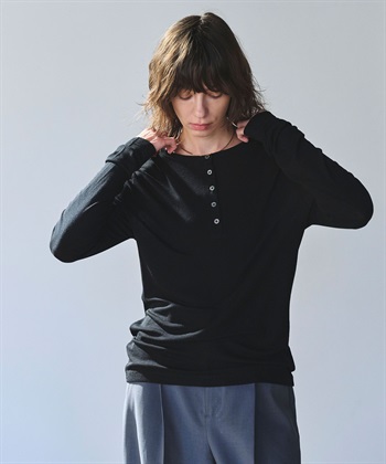 N.O.R.C TENCEL WOOL ヘンリーネックトップス_subthumb_3