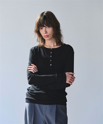 N.O.R.C TENCEL WOOL ヘンリーネックトップス_subthumb_6