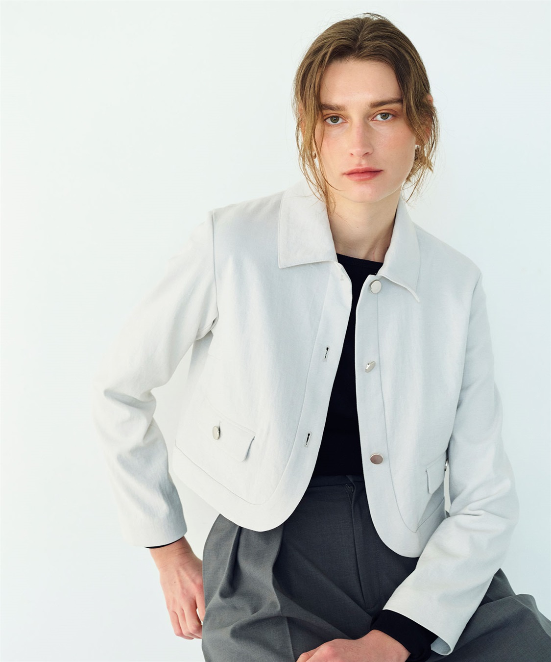 N.O.R.C 【リネンオックス】ラウンドショートジャケット_sub_1