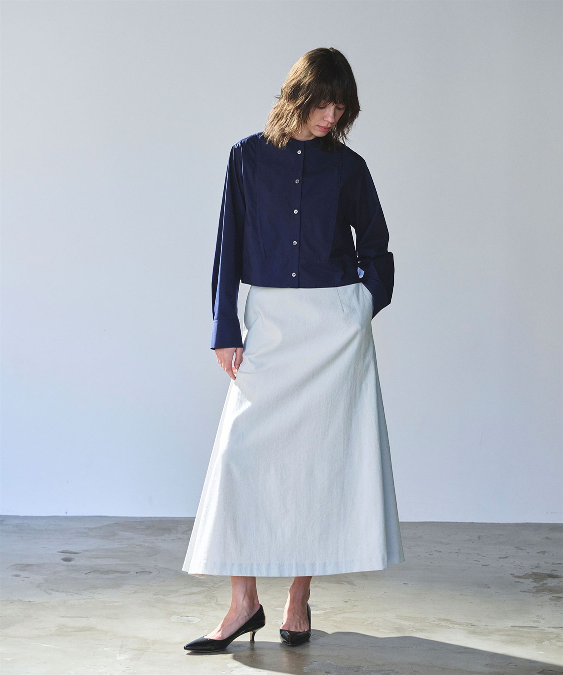 リネンオックス】サイドタックフレアスカート N.O.R.C｜クロスプラス