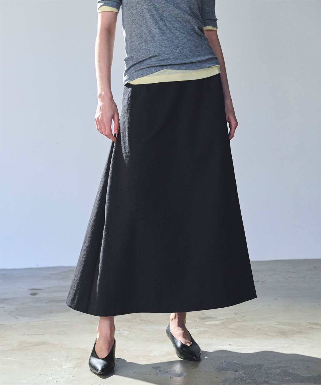 リネンオックス】サイドタックフレアスカート N.O.R.C｜クロスプラス