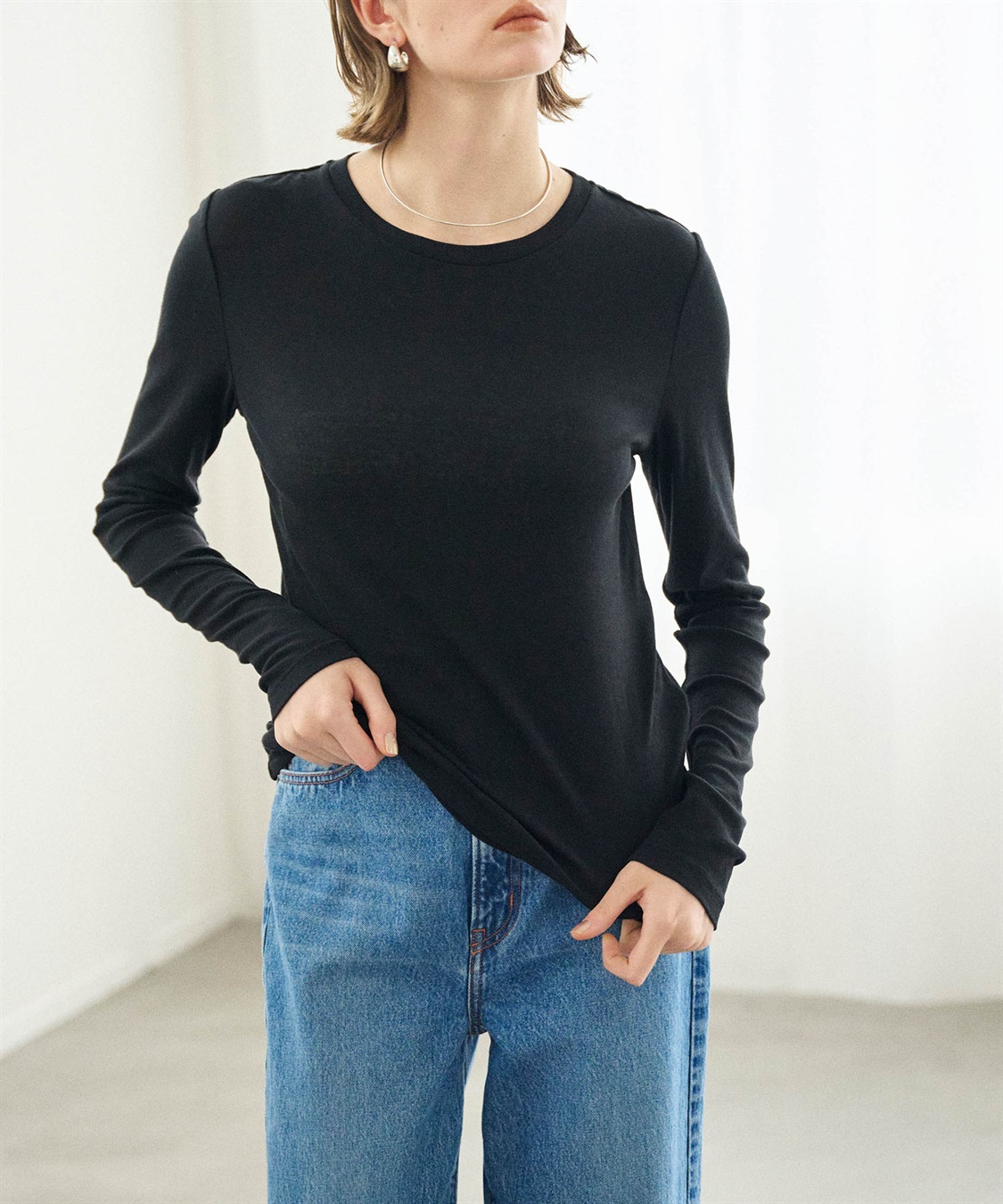 N.O.R.C コットンシアーロングスリーブトップス_sub_2