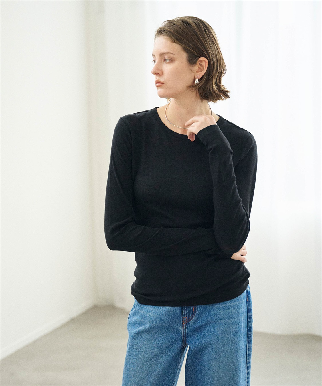 N.O.R.C コットンシアーロングスリーブトップス_sub_3