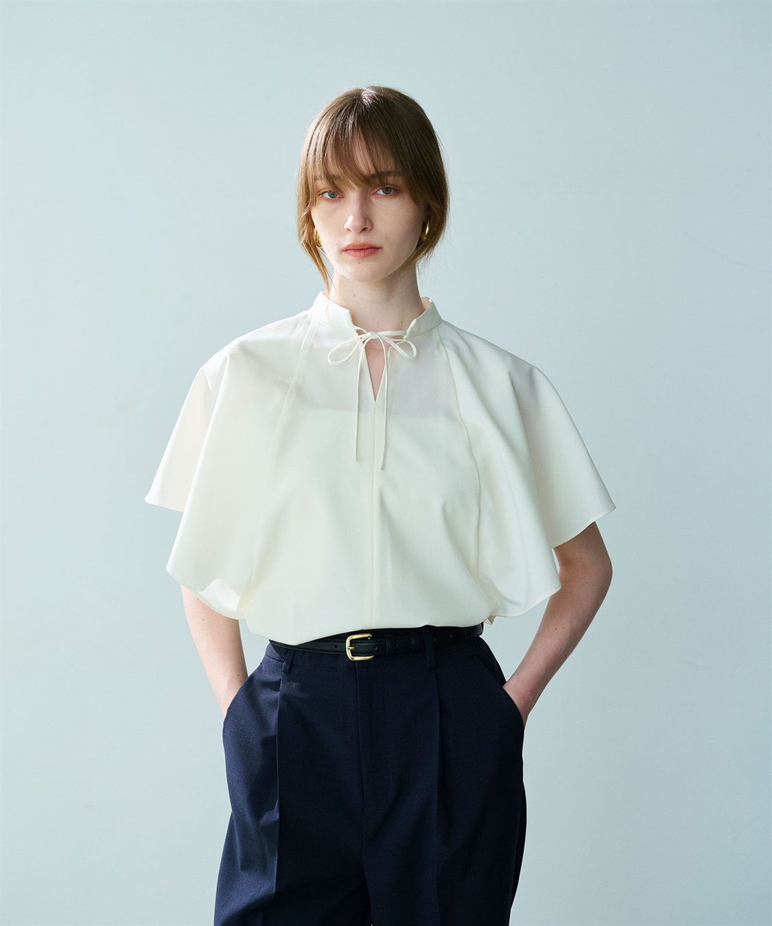 TIME SALE 9/7まで>ウォッシャブルラッフルブラウス【CLEAN