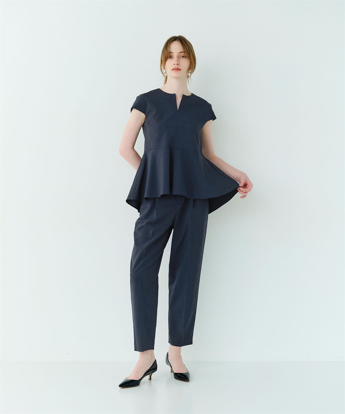 N.O.R.C ウォッシャブルペプラムブラウス【CLEAN MOTION】_sub_3