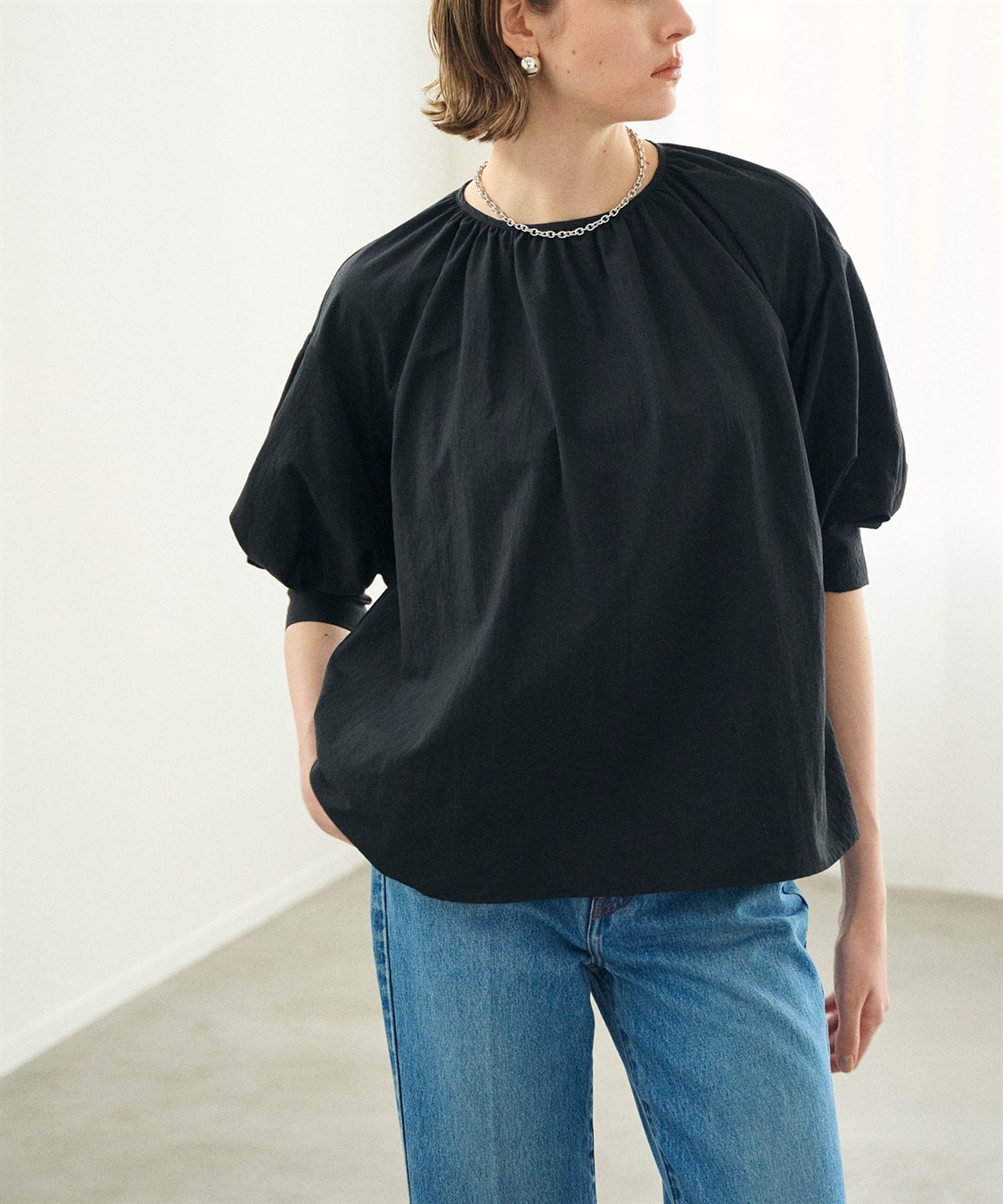 N.O.R.C 撥水ギャザータックブラウス【NYLON WATER PROOF】_sub_4