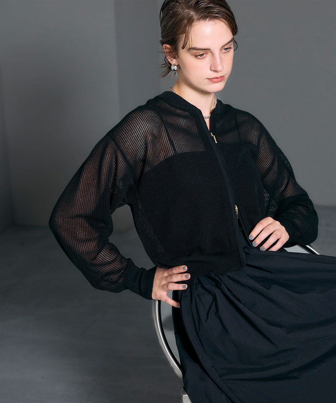 N.O.R.C メッシュニットブルゾン_sub_4