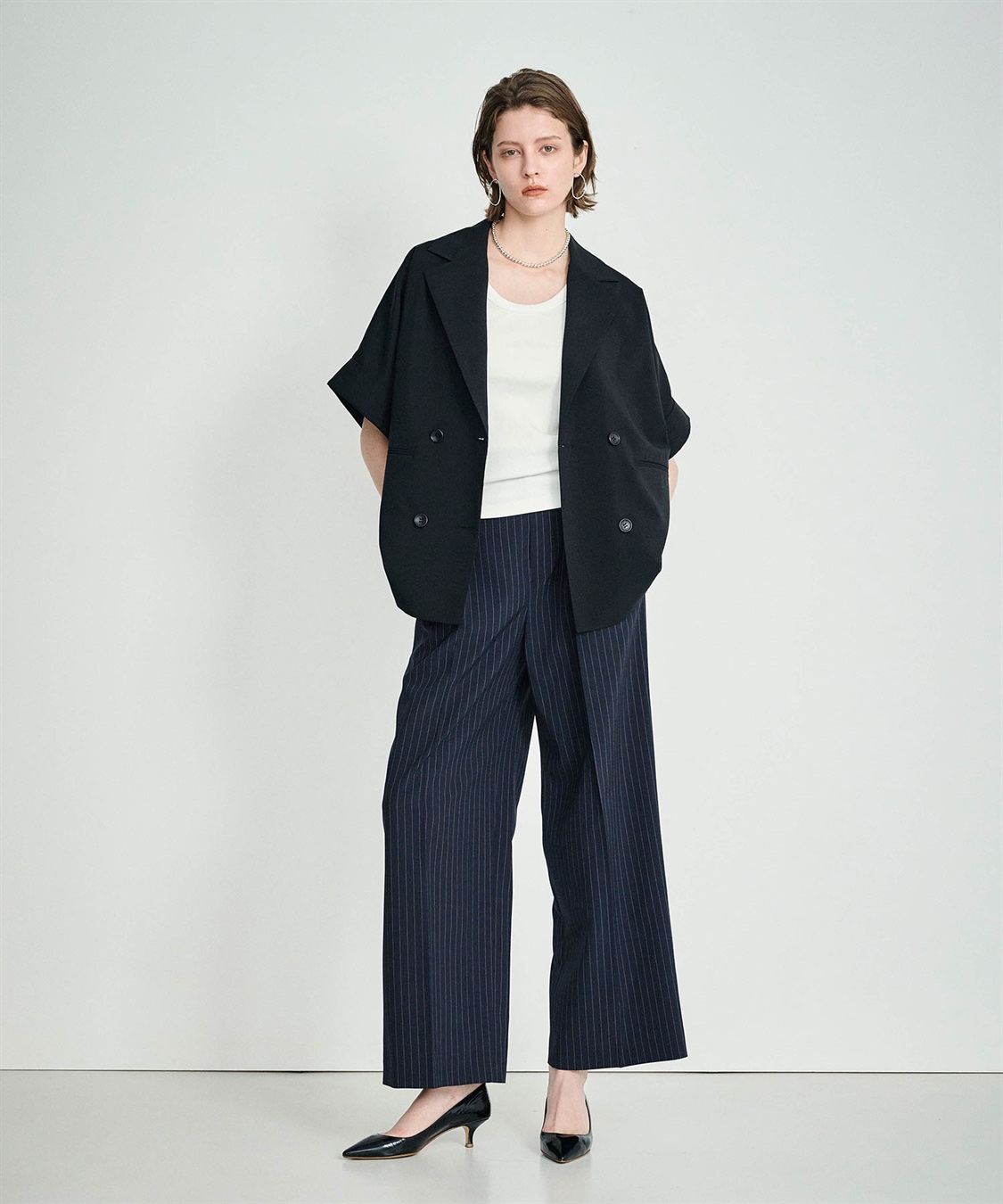 N.O.R.C ウォッシャブルテーラードハーフスリーブジャケット【CLEAN MOTION】_sub_3