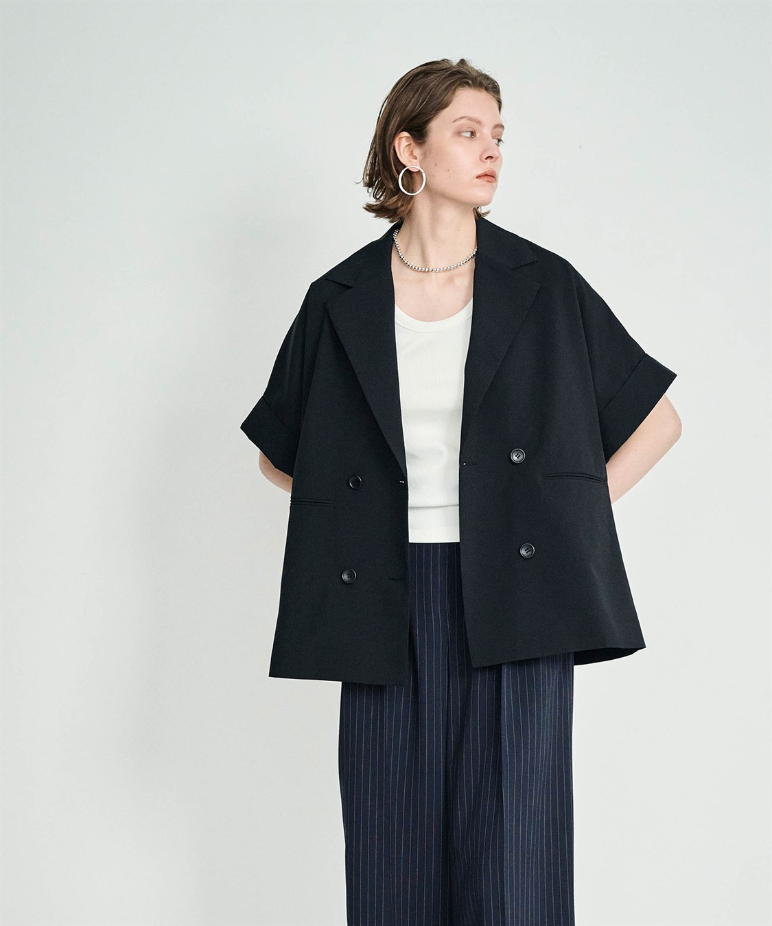 N.O.R.C ウォッシャブルテーラードハーフスリーブジャケット【CLEAN MOTION】_sub_5