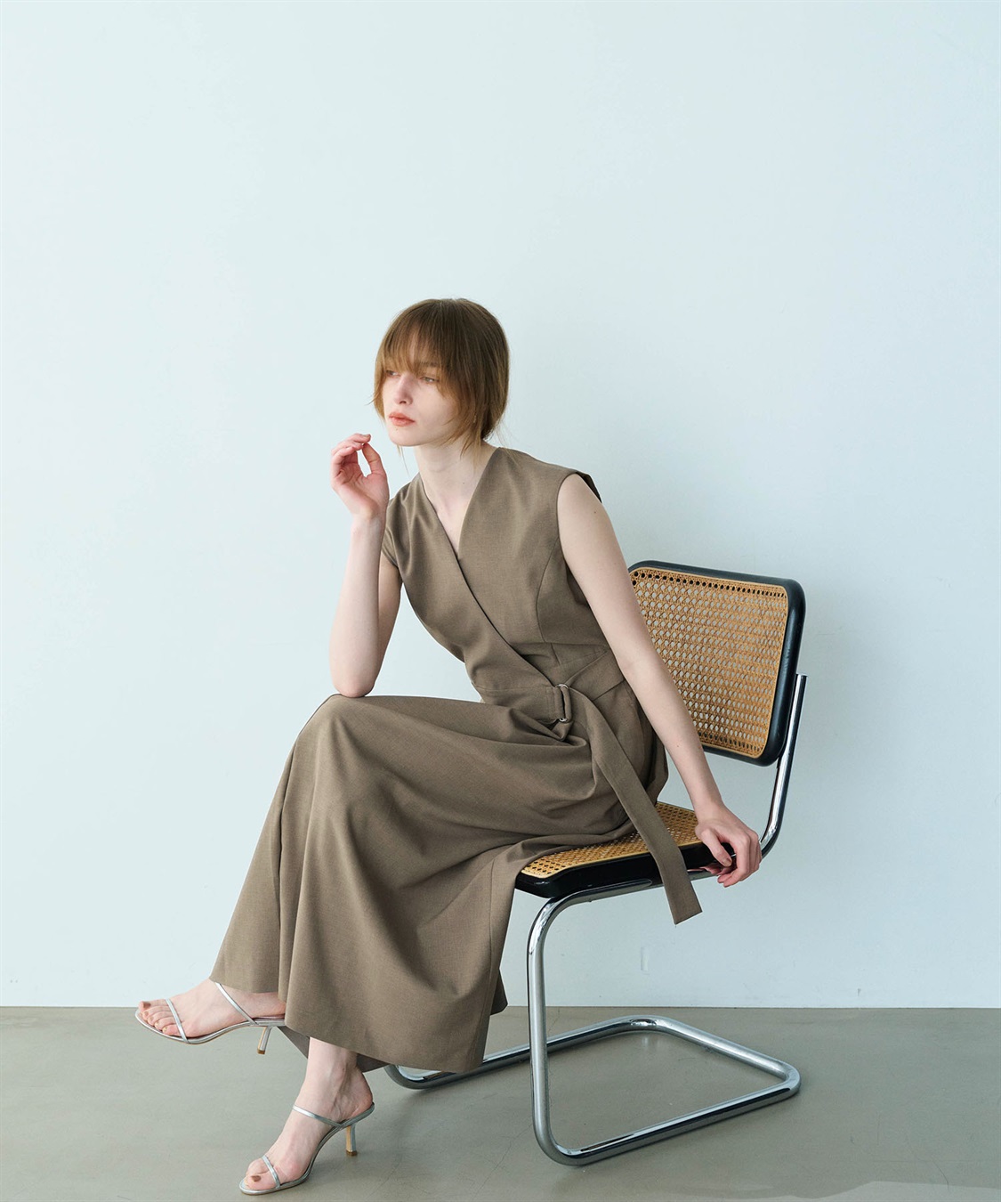 OUR カシュクールワンピース　ブラック コカ coca 小花柄カシュクールワンピース （Black