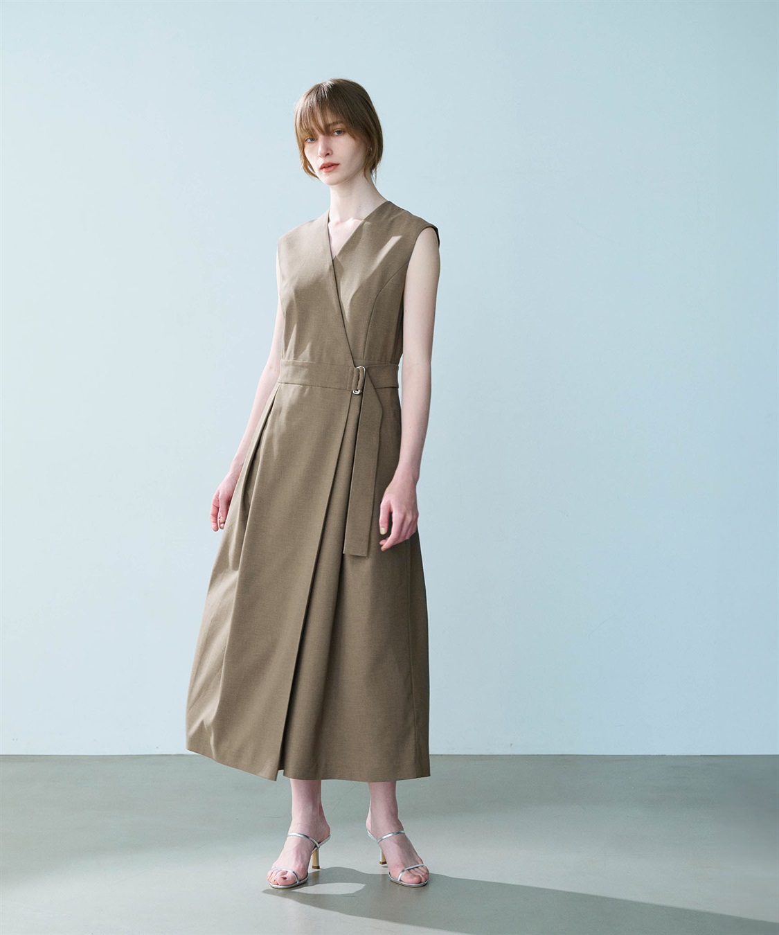 カシュクールタックワンピース【DRY COMFORTABLE】 N.O.R.C｜クロス