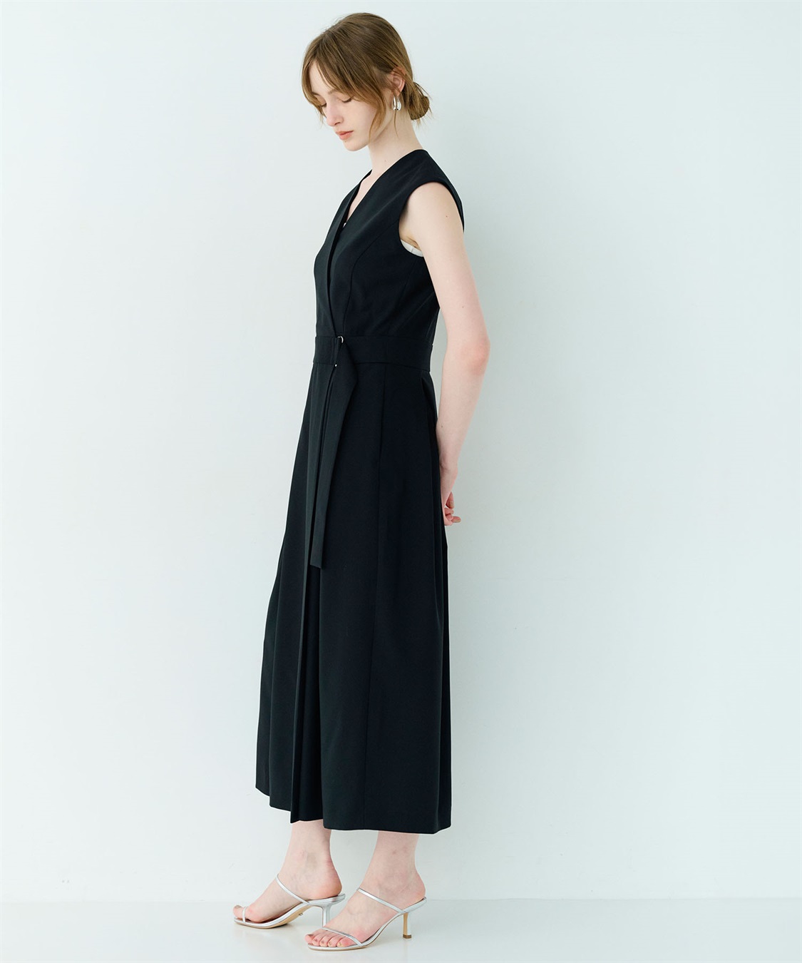 カシュクールタックワンピース【DRY COMFORTABLE】 N.O.R.C｜クロス