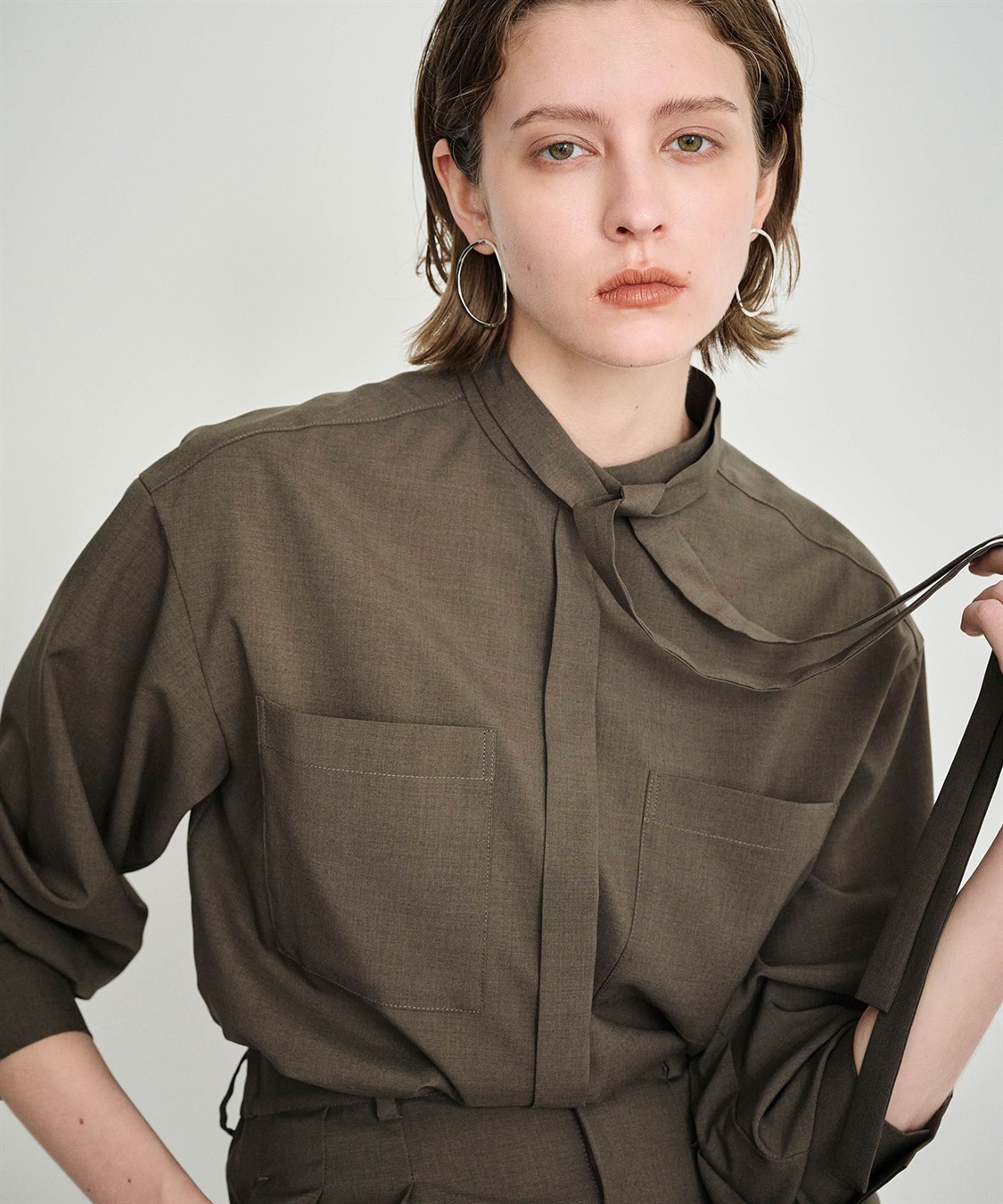 N.O.R.C ウォッシャブル2WAYバンドカラーシャツ【CLEAN MOTION】_sub_6