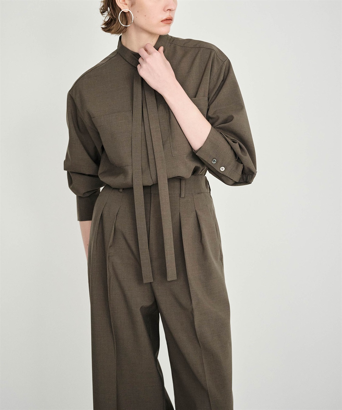 N.O.R.C ウォッシャブル2WAYバンドカラーシャツ【CLEAN MOTION】_sub_10