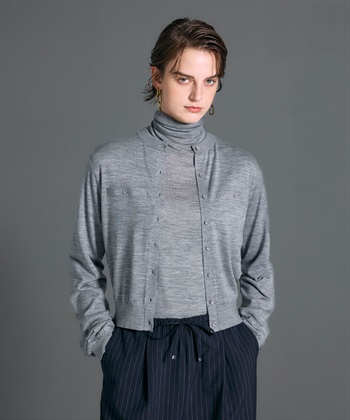 N.O.R.C メリノウールシアーニットカーディガン_subthumb_1