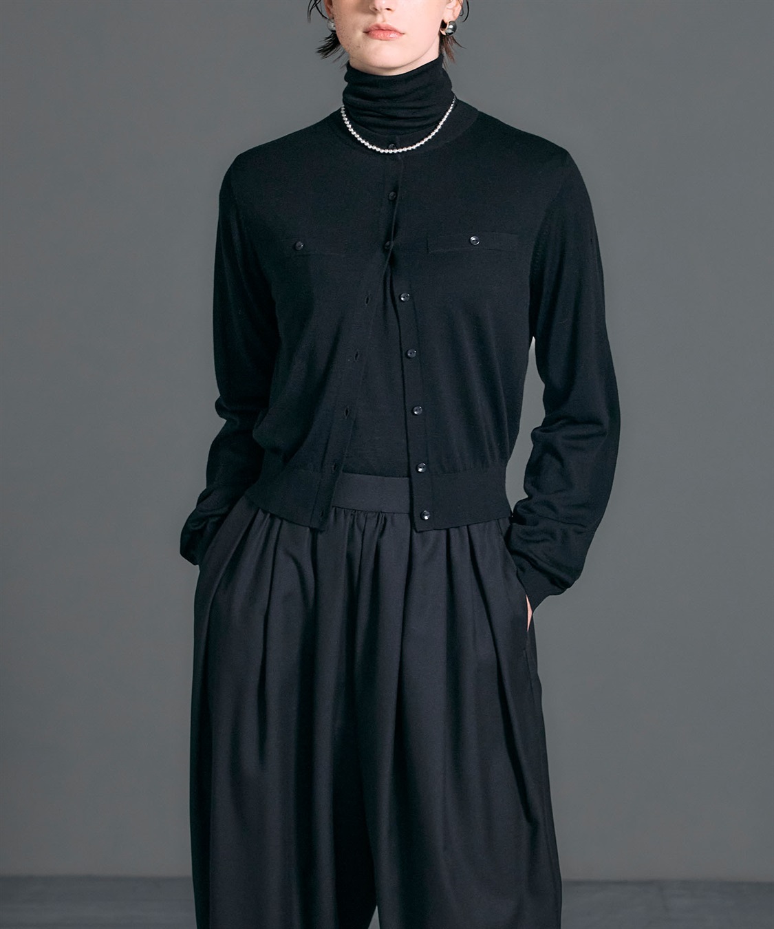 N.O.R.C メリノウールシアーニットカーディガン_sub_11