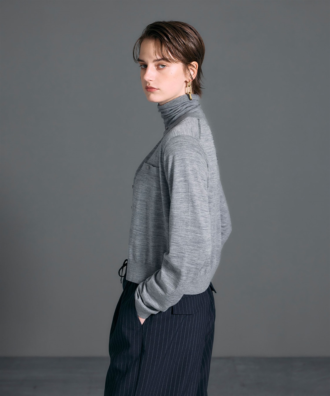 N.O.R.C メリノウールシアーニットカーディガン_sub_18