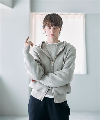 コットンカシミヤニットジップフーディー N.O.R.C｜クロスプラス公式