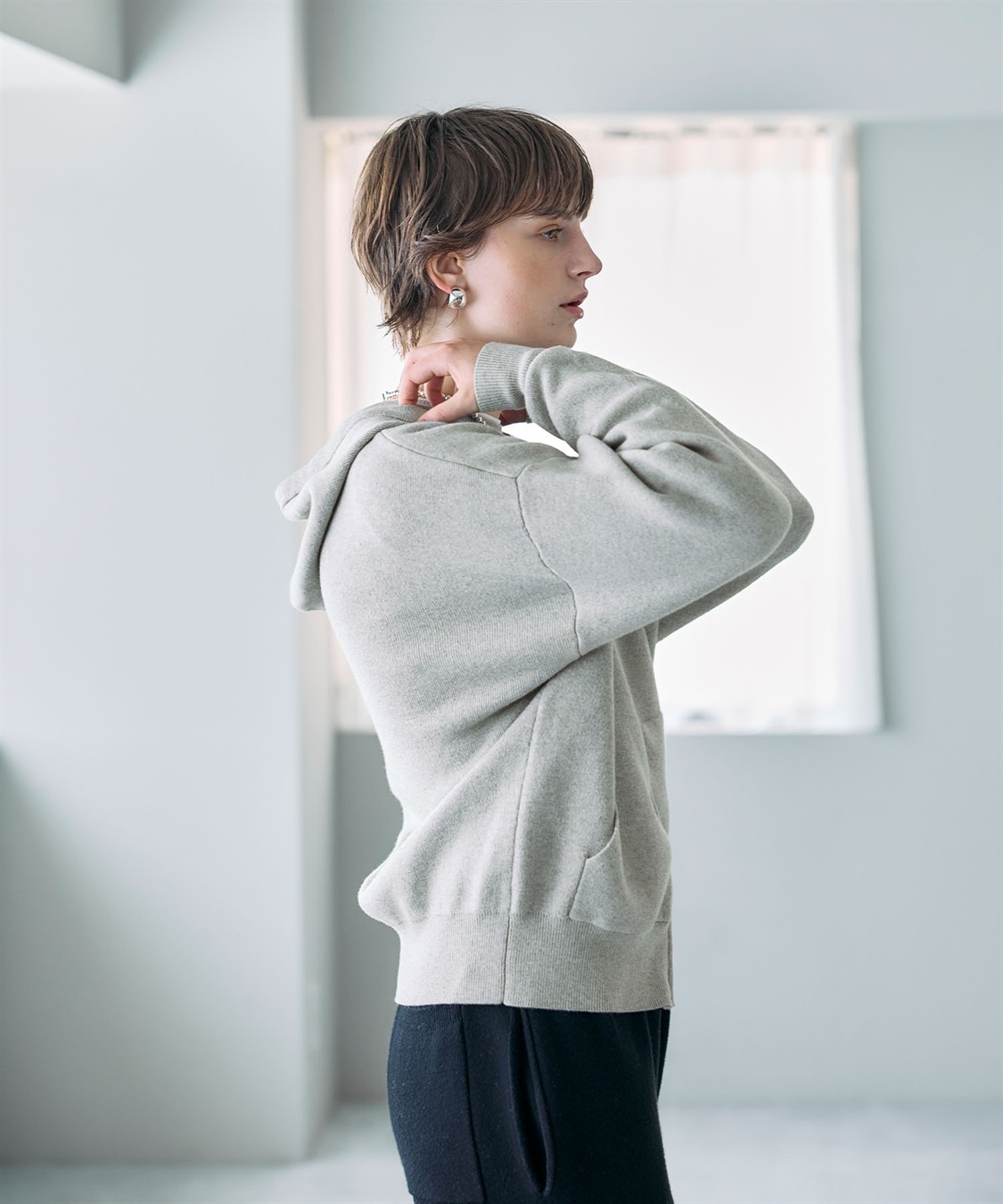 N.O.R.C コットンカシミヤニットジップフーディー_sub_10