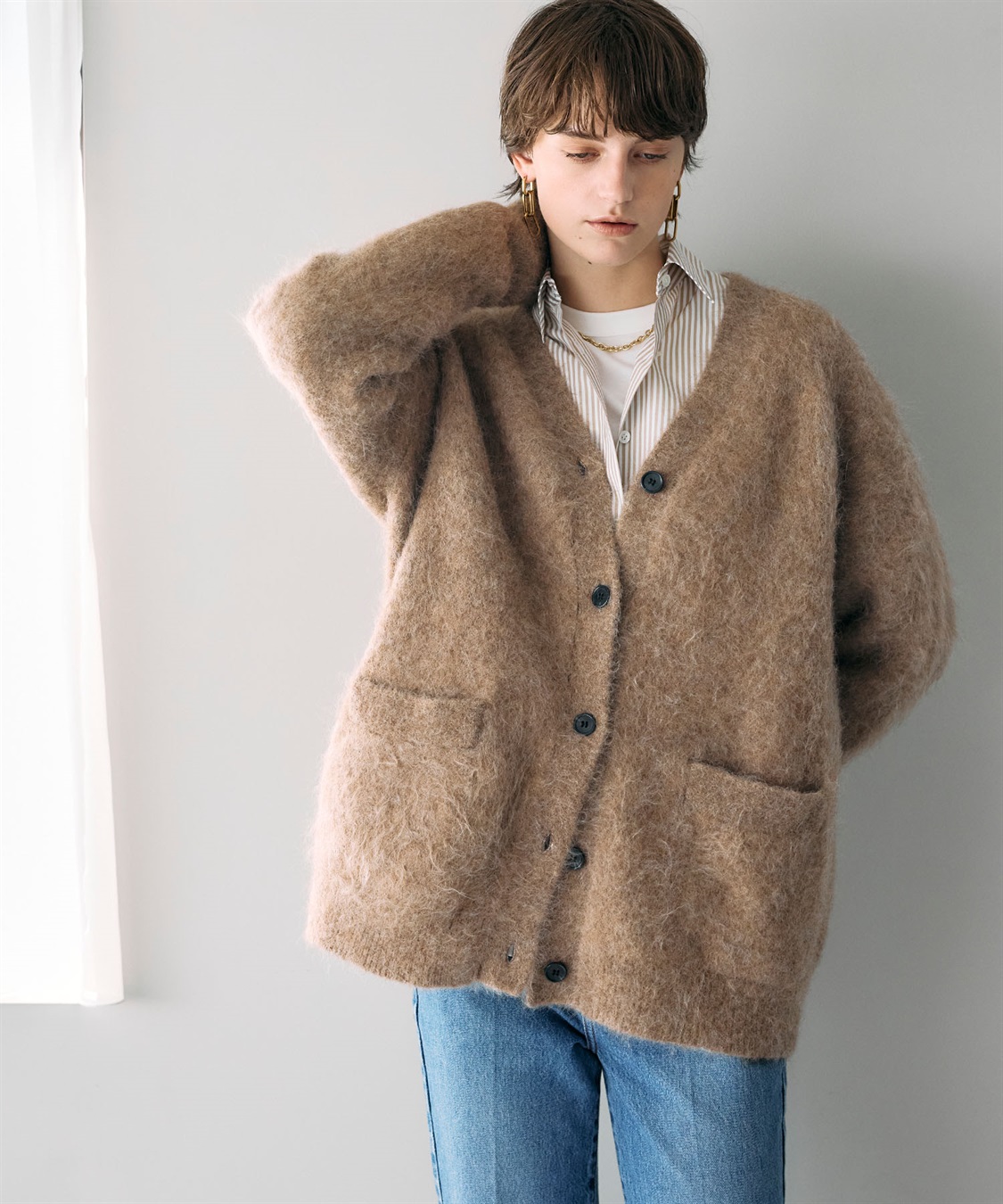 N.O.R.C アルパカシャギーニットカーディガン_sub_6