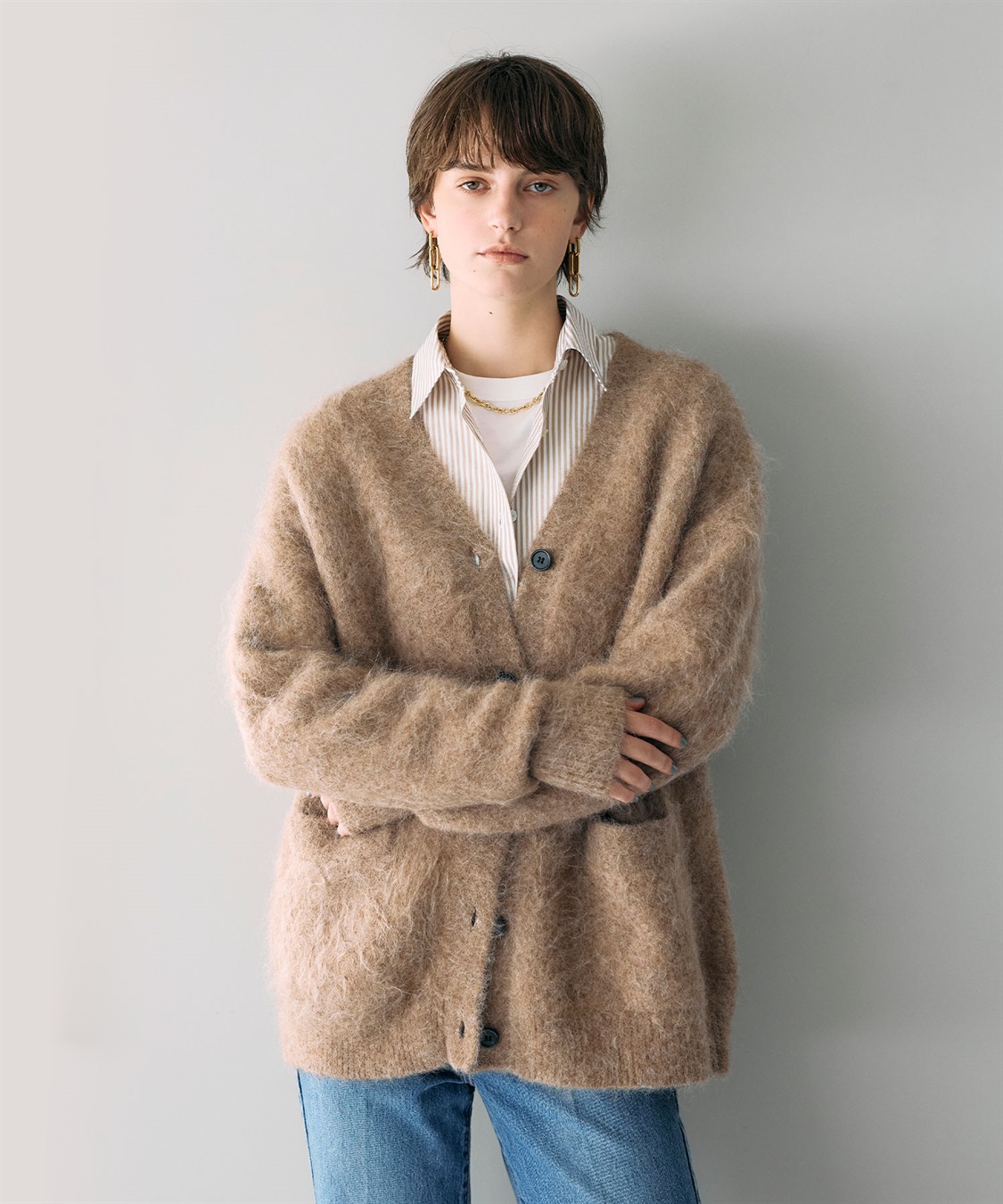 N.O.R.C アルパカシャギーニットカーディガン_sub_7