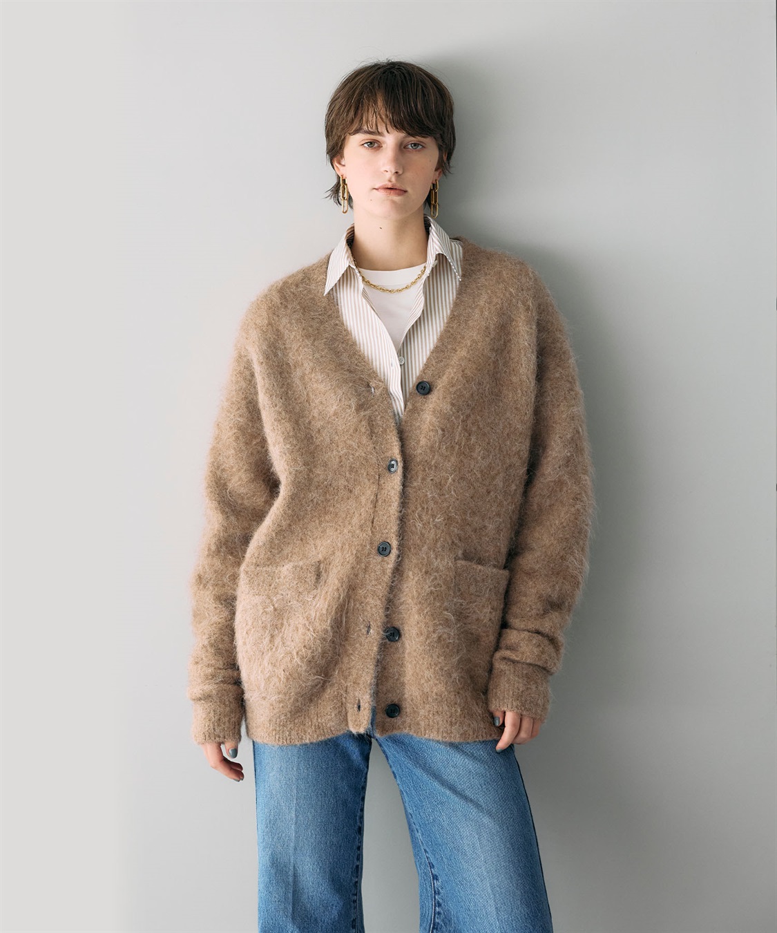 N.O.R.C アルパカシャギーニットカーディガン_sub_9