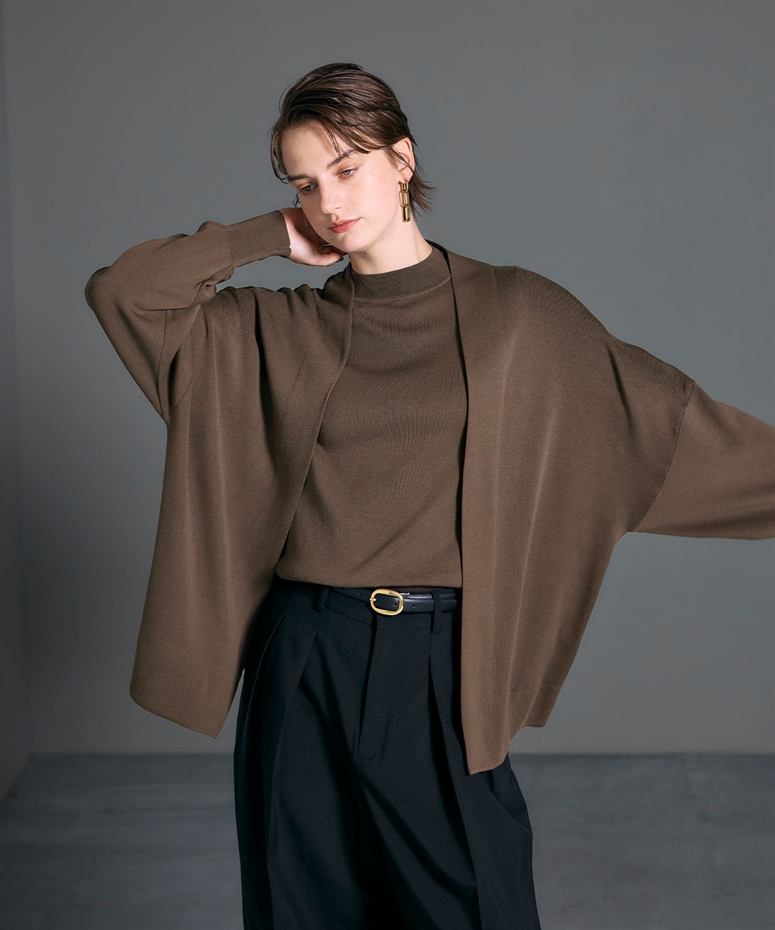 N.O.R.C シルクコットンニットカーディガン_sub_2