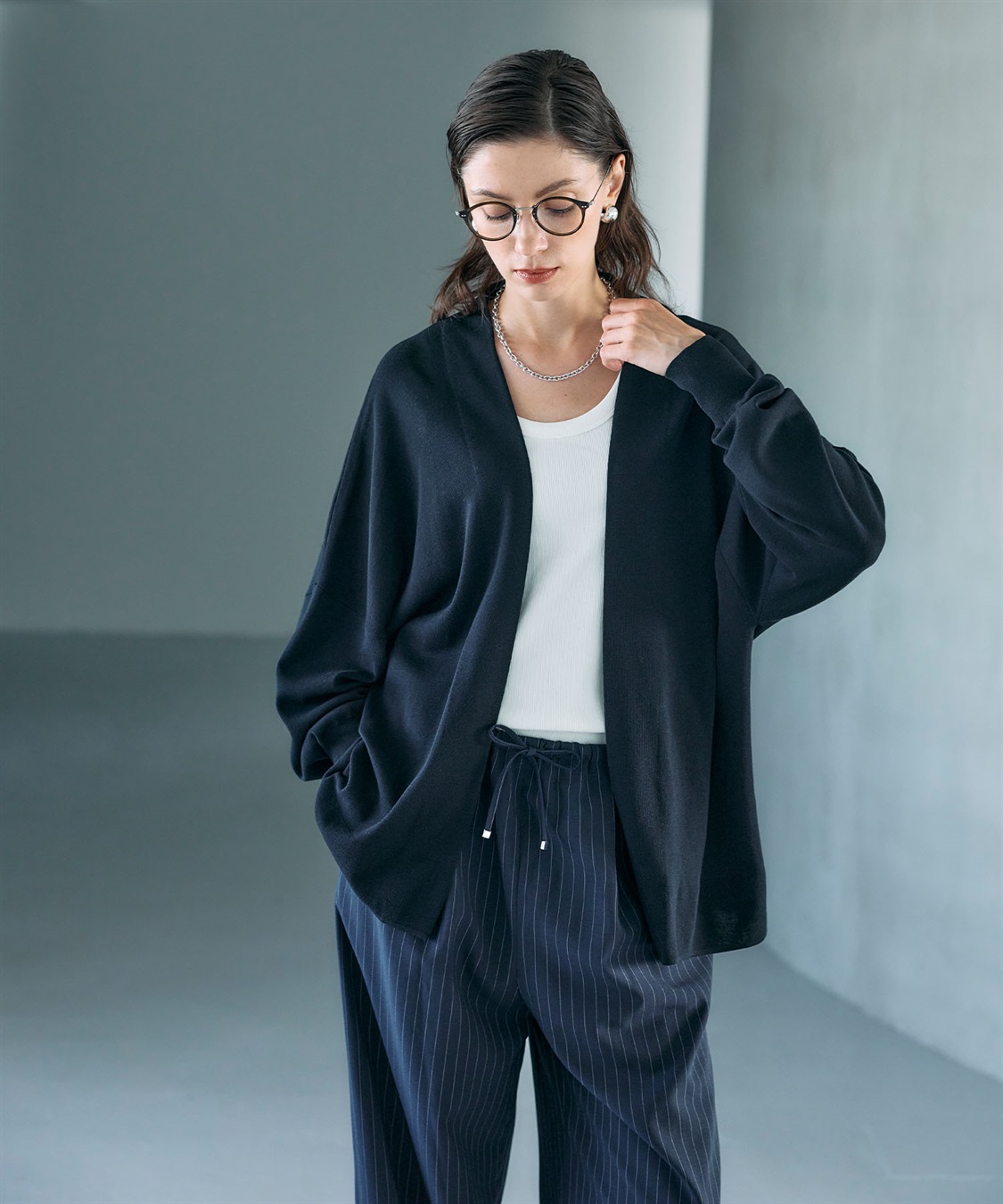 N.O.R.C シルクコットンニットカーディガン_sub_14