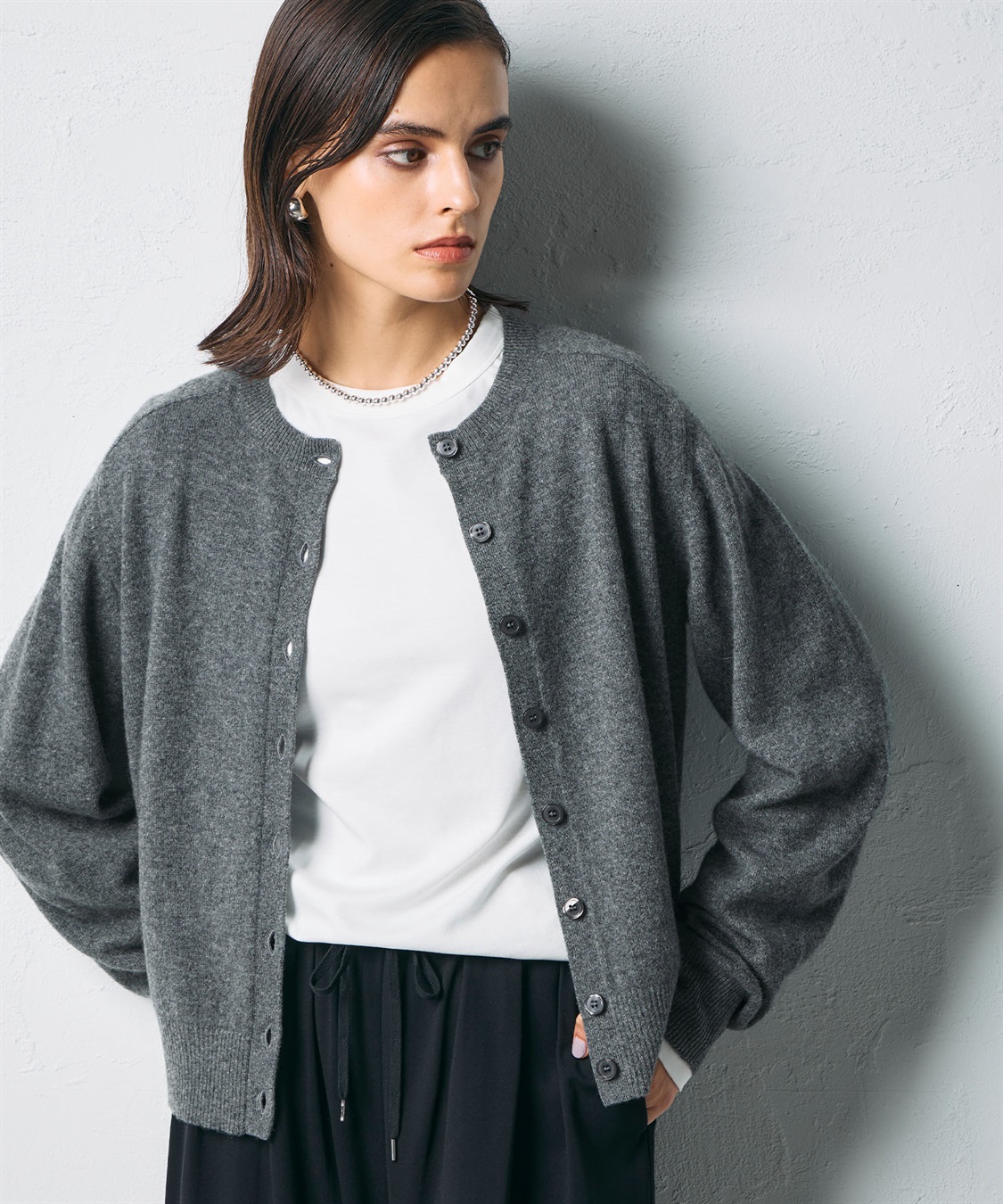 N.O.R.C 【CASHMERE100%】カシミヤクルーネックニットカーディガン_sub_2