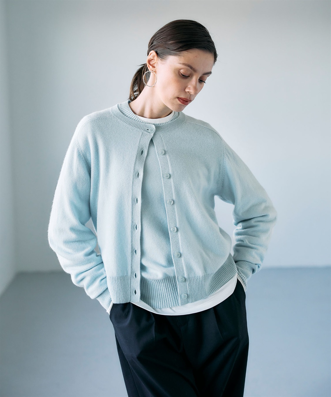 N.O.R.C 【CASHMERE100%】カシミヤクルーネックニットカーディガン_sub_3