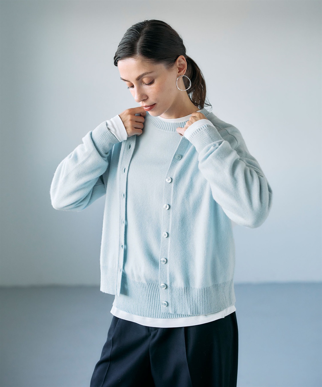 N.O.R.C 【CASHMERE100%】カシミヤクルーネックニットカーディガン_sub_14