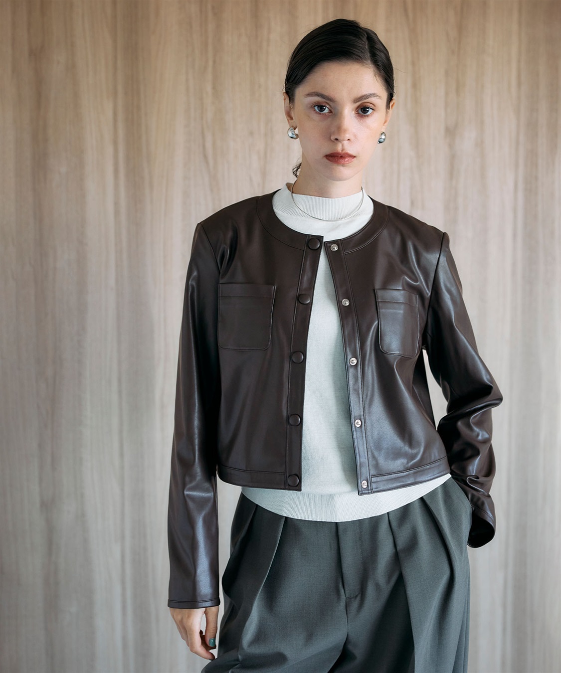 N.O.R.C フェイクレザーショートジャケット_sub_1