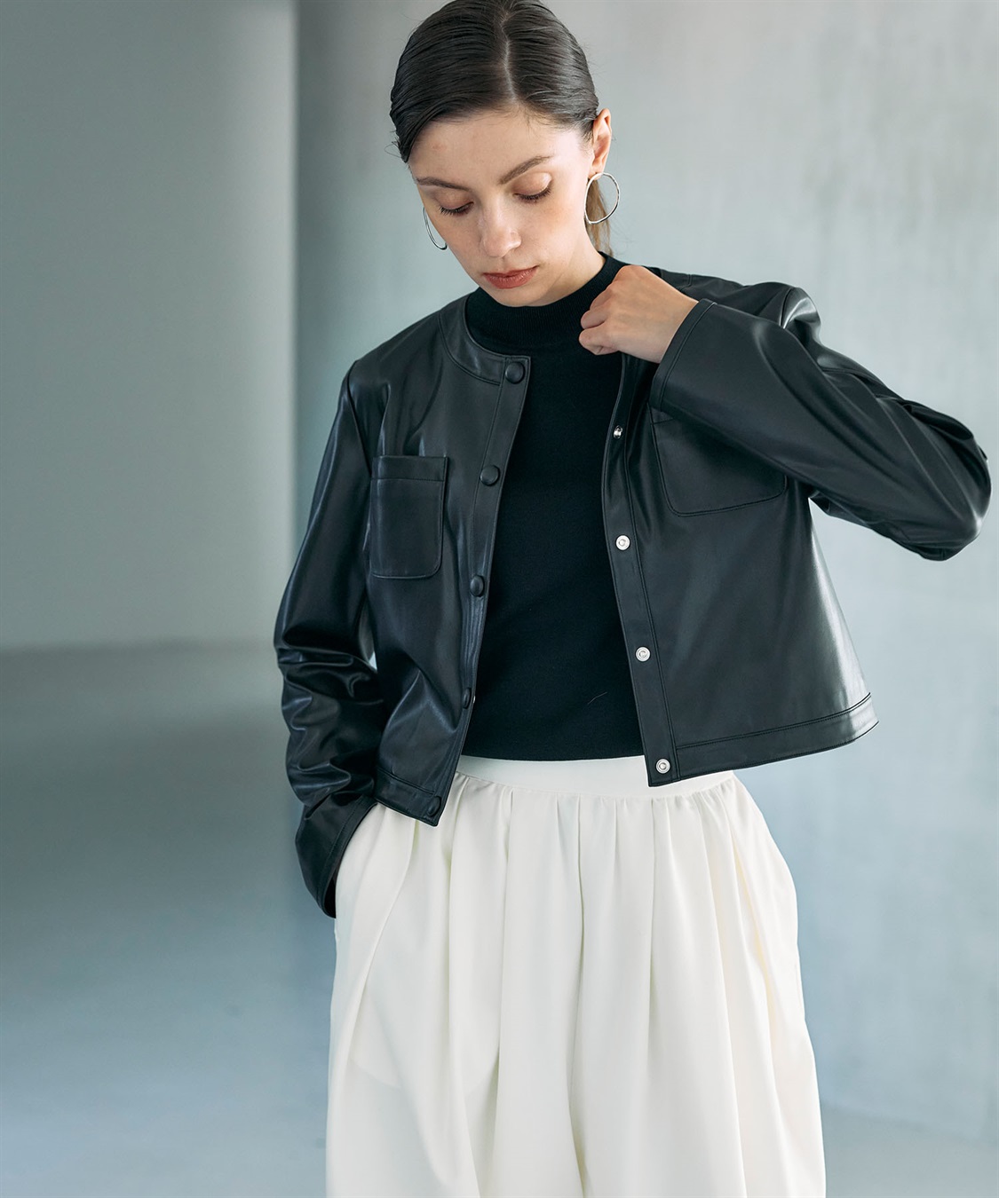 N.O.R.C フェイクレザーショートジャケット_sub_2