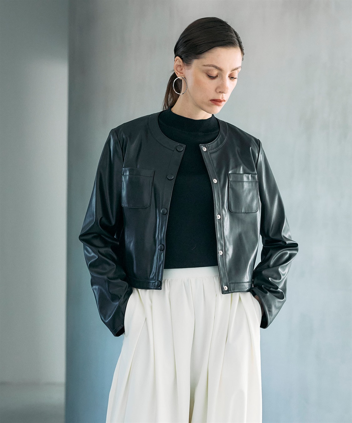 N.O.R.C フェイクレザーショートジャケット_sub_5