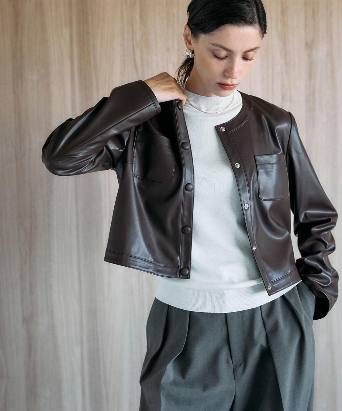 N.O.R.C フェイクレザーショートジャケット_sub_8