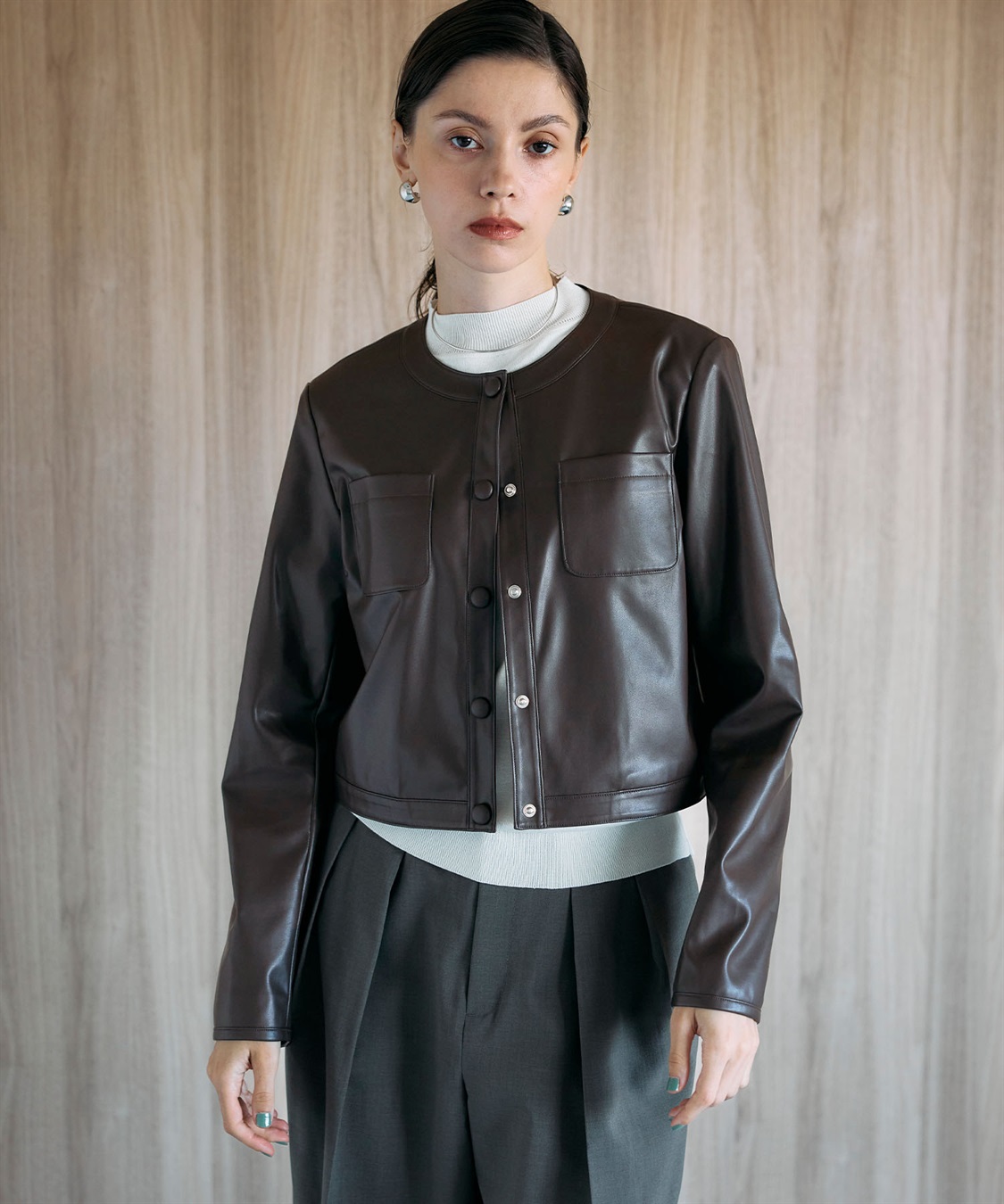 N.O.R.C フェイクレザーショートジャケット_sub_9