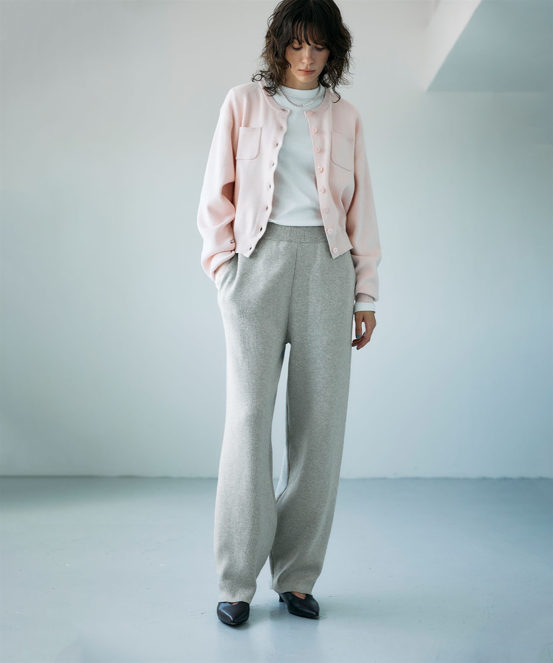 N.O.R.C コットンカシミヤニットワイドテーパードパンツ_sub_11